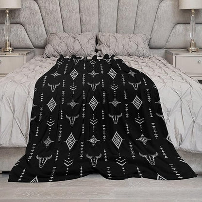 Southwest Blanket, Soft Native Tribal Vintage Abstract Ethnic Pattern Blanket Ethnic Aztec Print Throw Blanket for Couch Sofa 40"x50"
