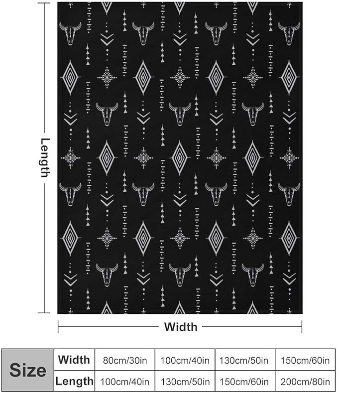 Southwest Blanket, Soft Native Tribal Vintage Abstract Ethnic Pattern Blanket Ethnic Aztec Print Throw Blanket for Couch Sofa 50"x60"
