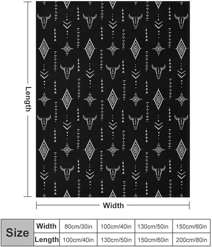Southwest Blanket, Soft Native Tribal Vintage Abstract Ethnic Pattern Blanket Ethnic Aztec Print Throw Blanket for Couch Sofa 50"x60"