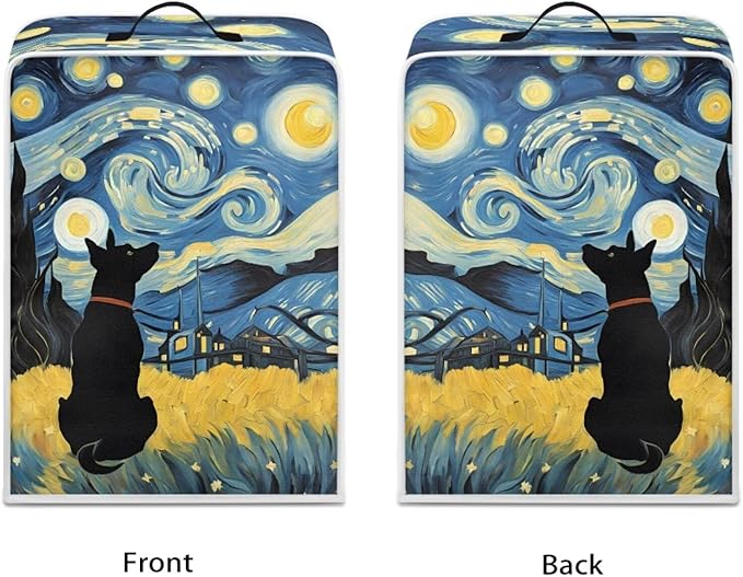 Coffee Maker Covers With Top Handle Folding Coffee Machine Dust Covers For Blender Mixer Juice Machine Keep Office Home Kitchen Clean Starry Night Dog Pattern