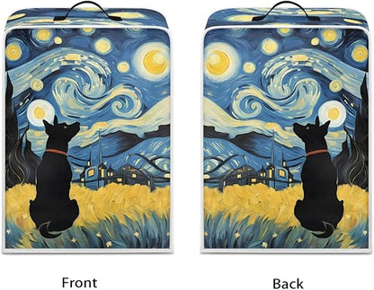 Coffee Maker Covers With Top Handle Folding Coffee Machine Dust Covers For Blender Mixer Juice Machine Keep Office Home Kitchen Clean Starry Night Dog Pattern