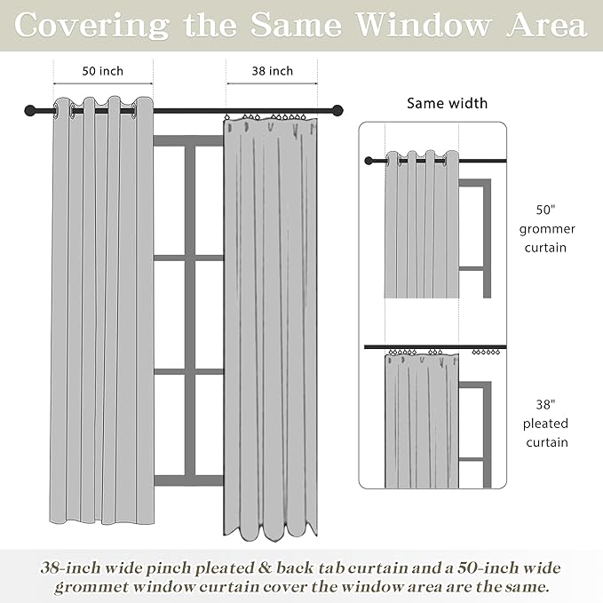 MASWOND Pinch Pleated Linen Curtains 90 Inches Long 2 Panels for Living Room Semi Sheer Curtains Pinch Pleat Drapes for Traverse Rod Light Filtering Curtains for Dining W38xL90 Length