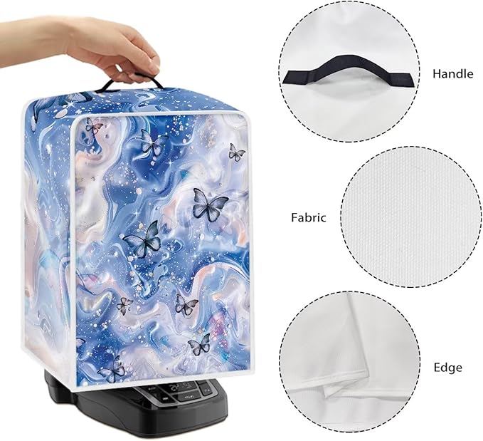 Marble Texture Butterfly Pattern Coffee Maker Covers With Top Handle Folding Coffee Machine Dust Covers For Blender Mixer Juice Machine Keep Office Home Kitchen Clean
