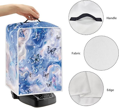 Marble Texture Butterfly Pattern Coffee Maker Covers With Top Handle Folding Coffee Machine Dust Covers For Blender Mixer Juice Machine Keep Office Home Kitchen Clean