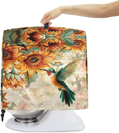 Stand Mixer Covers Hummingbird Sunflower Print Stand Mixer Dustproof Cover Compatible with Kitchen Aid Mixer Washable Stand Mixer Covers for 4.5-5 Qt Mixer