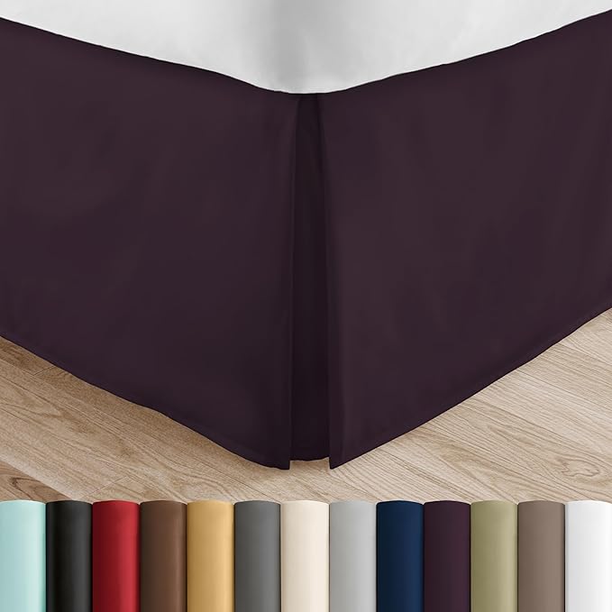 Linen Market Bed Skirt - Ultra Soft Microfiber - Easy Fit with 14 Inch Tailored Drop - Hotel Quality, Shrinkage & Fade Resistant - Bed Cover - Twin XL Bed Skirts - Bedroom Décor - (Twin XL, Purple)