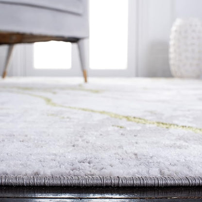 SAFAVIEH Amelia Collection Runner Rug - 2' x 8', Grey & Green, Modern Abstract Design, Non-Shedding & Easy Care, Ideal for High Traffic Areas in Living Room, Bedroom (ALA293J)