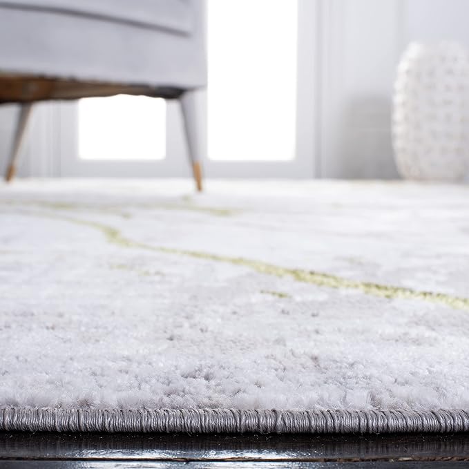 SAFAVIEH Amelia Collection Accent Rug - 3' x 5', Grey & Green, Modern Abstract Design, Non-Shedding & Easy Care, Ideal for High Traffic Areas in Entryway, Living Room, Bedroom (ALA293J)