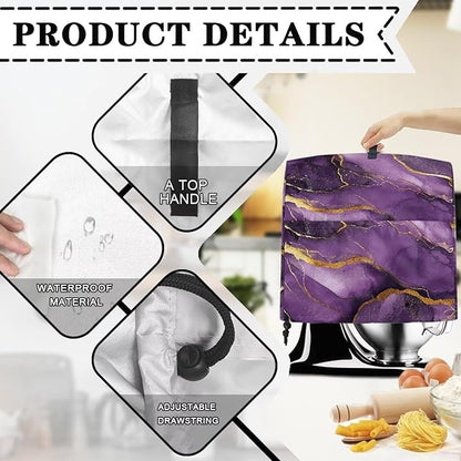 Stand Mixer Covers Protector Purple Marble Design Mixer Dust Covers Protector 4.5-8 Quart Mixer Fit Tilt Head & Bowl Lift Models Blue