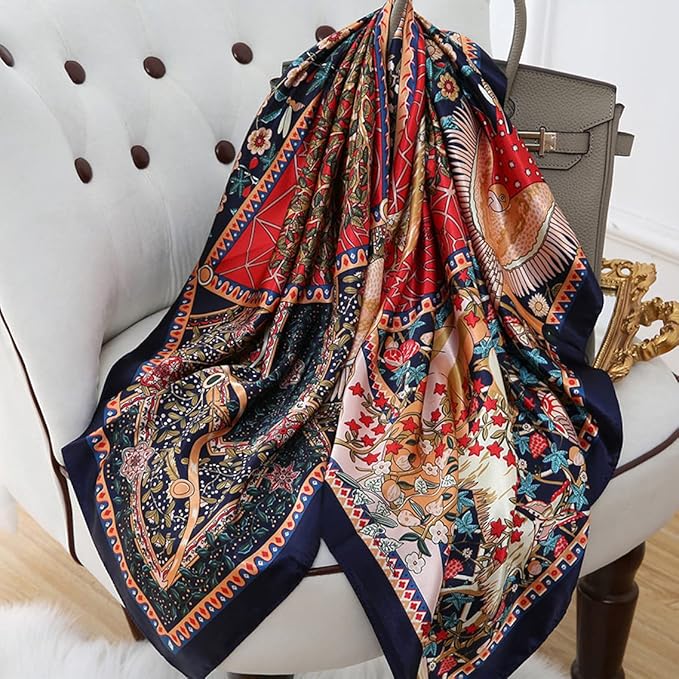 Fashion Scarves Scarf 100% Silk Feeling Scarf Silk Like Scarves Long Lightweight Sunscreen Shawls for Women