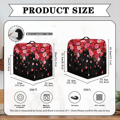 Stand Mixer Covers Protector Red Rose Print Stand Mixer Dust Covers Fit Kitchen Aid Mixer 4.5-8 Quart Mixer Valentine's Day Home Kitchen Decor Appliance Covers