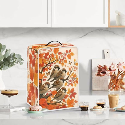 Coffee Maker Cover with Handle Maple Cardinal Dust Protection Washable Foldable Christmas Appliance Cover
