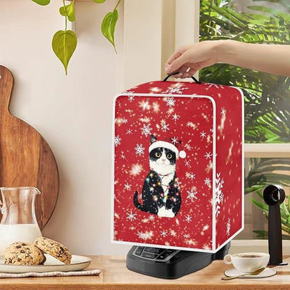 Coffee Maker Cover - Christmas Cat Dust Protector - Small Mixer Machine Covers - Washable Foldable