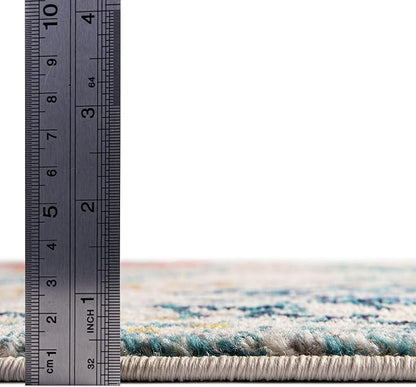 Unique Loom Positano Collection Coastal Modern Turtles Beige Area Rug (5' x 8')