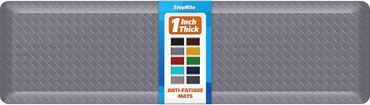 StepRite 1” Thick Kitchen Mats for Floor, Anti Fatigue Kitchen Rugs, Non-Slip,Heavy Duty Waterproof Kitchen Rug, Standing Desk Mat for Home, Kitchen, Office(Grey)