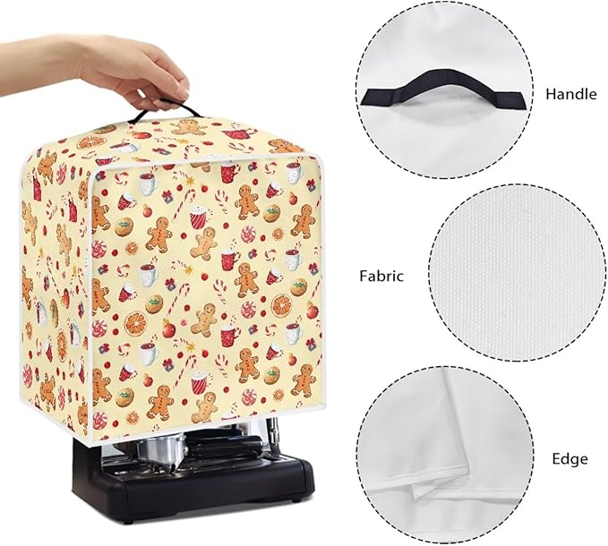 Christmas Coffee Maker Cover Dust Resistant Small Kitchen Appliance Protector with Handle
