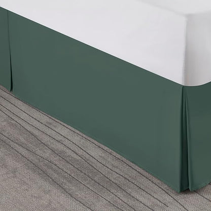 Nestl Forest Green Twin Bed Skirt - Twin Size Bed Skirt 14 Inch Drop - Brushed Microfiber Bed Skirts - Hotel Quality Pleated Bed Skirt - Shrinkage & Fade Resistant