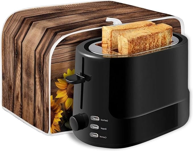 Sunflower 2 Slice Wide Slot Appliance Cover - Universal Bread Maker & Toaster Accessory, Washable
