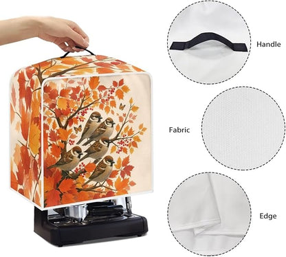 Coffee Maker Cover with Handle Maple Cardinal Dust Protection Washable Foldable Christmas Appliance Cover
