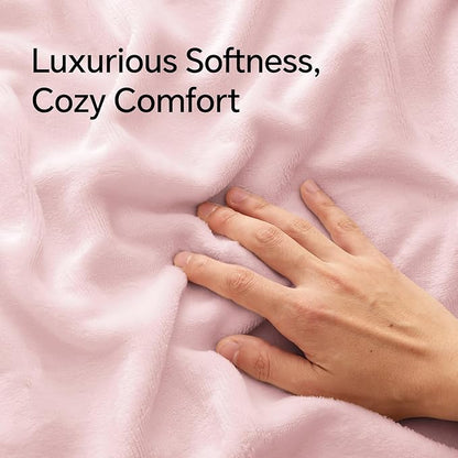 BEDELITE Flannel King Size Pillow Cases Set of 2, Super Soft Fleece Pillowcases with Zipper for Bedroom, Sofa, Couch,Luxury Cozy Fuzzy Velvet Pillow Shams for All Seasons(20x36 Inches,Pink)