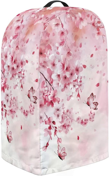 Kitchen Blender and Food Processor Dust Cover with Top Handle and Drawstring, Dust Protection Easy to Clean Small Appliance Coffee Juicer Maker Appliance Cover Pink Plum Blossom