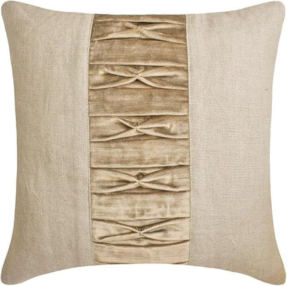 The HomeCentric King/Queen/Twin Brown Decorative Twin 53"x18" Bed Runner with Two Pillow Cover, Patchwork, Pintucks Bed Scarf on Velvet Fabric - Cascade Pleats