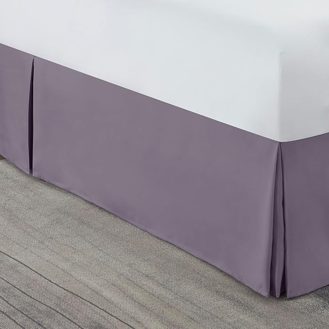 Nestl Grayish Purple Full XL Bed Skirt - Full XL Size Bed Skirt 14 Inch Drop - Brushed Microfiber Bed Skirts - Hotel Quality Pleated Bed Skirt - Shrinkage & Fade Resistant