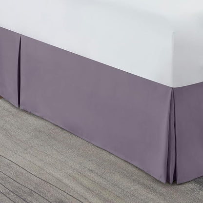 Nestl Grayish Purple Full XL Bed Skirt - Full XL Size Bed Skirt 14 Inch Drop - Brushed Microfiber Bed Skirts - Hotel Quality Pleated Bed Skirt - Shrinkage & Fade Resistant