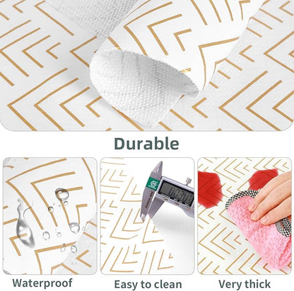 Shelf Liner for Kitchen Cabinets Non Adhesive Drawer Liner Non-Slip Thickened Shelf Liner Paper Strong Easy to Clean for Tool Box Refrigerator with Knife and Tape Measure, Gold Arrow, 11.8 x 354.3 in