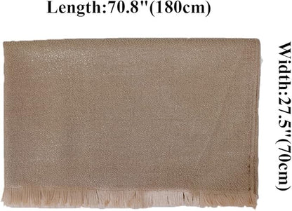 LMVERNA Women's Sparkling Metallic Soft Pashmina Shawls and Wraps Scarf in Solid Colors