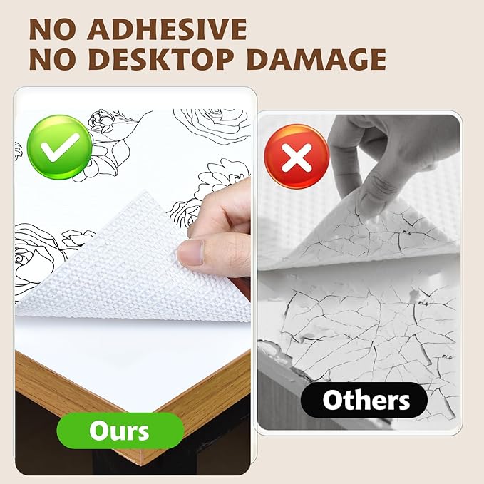 Shelf Liners for Kitchen Cabinets 12in x 20FT Non Adhesive Drawer Liner Black and White Floral Thickened Shelf Liner Paper Strong Non-Slip Easy to Clean for Tool Box with Knife and Tape Measure