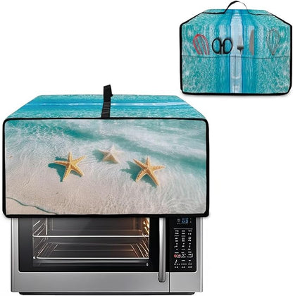 Convection Oven Cover Kitchen Countertop Appliance Covers Washable Convection Microwave Oven Protector 14.5 x 18.5 x 9 Inches, S, Beach Starfish Hawaii
