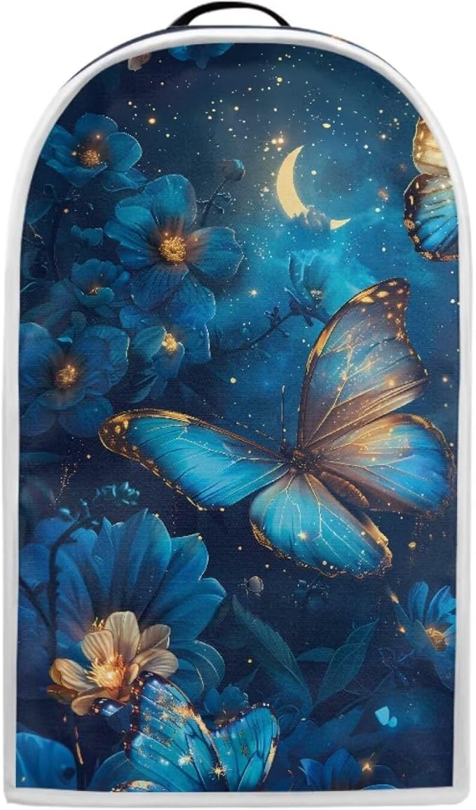 Blue Butterfly Blender Covers for Kitchen Food Processor Cover with Handle, Dust Covers for Kitchen Appliances Stand Mixer or Coffee Maker Appliance Cover for Household