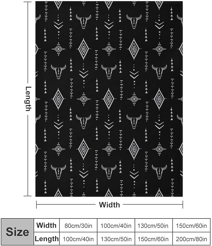 Southwest Blanket, Soft Native Tribal Vintage Abstract Ethnic Pattern Blanket Ethnic Aztec Print Throw Blanket for Couch Sofa 60"x80"