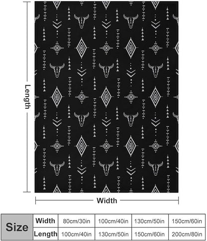 Southwest Blanket, Soft Native Tribal Vintage Abstract Ethnic Pattern Blanket Ethnic Aztec Print Throw Blanket for Couch Sofa 60"x80"