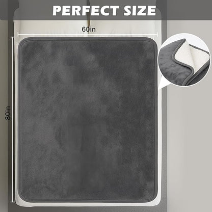 Waterproof Blanket for Bed Intimacy, Love Blanket Waterproof and Stain Proof, Absorbent, Washable Bed Protector for Couples, Liquid-Resistant Throw for Mattress Protection (80x60 Inch, Grey)