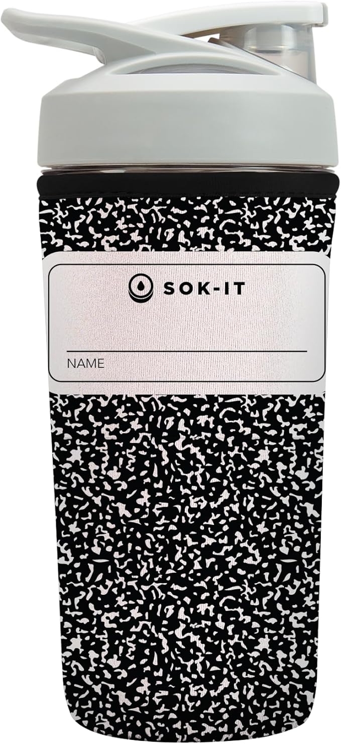 Sok It BotlSok Protein Blender Shaker Bottle Sleeve Insulated Neoprene Cover (Compose Yourself, Fits 28oz Blender)
