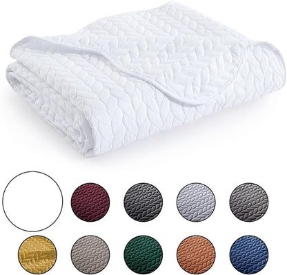 IR Imperial Rooms 8 Pack California King Quilt Bedding Set (118"x106") - Bulk Wholesale for Hotels, Guest Bedroom & Airbnbs - Lightweight Microfiber Reversible Embossed Quilts Bedspread (White)