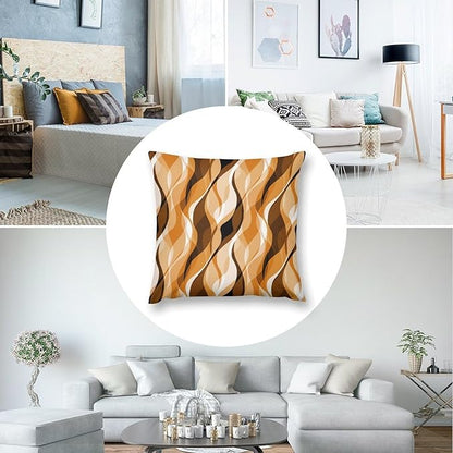 Orange Throw Pillow Covers Modern Abstract Burnt Orange Striped Decorations for Bedroom Living Room Farmhouse Sofa Pillows Bed Couch 16x16 Inch
