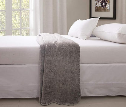 Valea Home Bed Skirt with Split Corners Durable Elegant Luxury Dust Ruffle Bed Covers with Pin Tucking 14 inch Tailored Drop, Twin, White