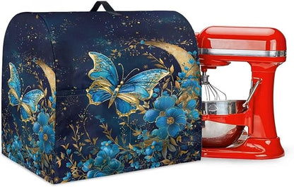 Blue Butterfly Flower Mixer Covers Dust Mixer Covers for Stand Mixer Kitchen Counter Mixer Parts & Accessories Decor for Kitchen Kid Mixer Cover