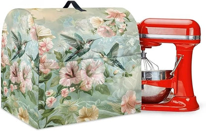 Stand Mixer Cover Dust Covers for 4.5qt-5qt Stand Mixer Hummingbird with Flower Mixer Cover Protector Compatible with 6-8 Quart Kitchen Aid Mixer
