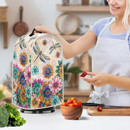 Boho Mandala Floral Blender Cover Washable Kitchen Toaster Cover Dragonfly Bread Maker Coffee Maker Protectiron Covers Size M