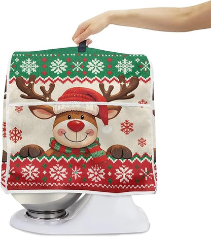 Christmas Stand Mixer Cover 4.5-5 Quart Kitchen Mixer Cover Washable Food Processor Protective Covers Dust Protection Insulated Kitchen Decoration Gift for Christmas
