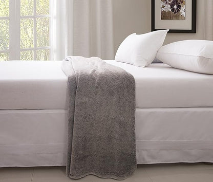 Valea Home Bed Skirt with Stitch on White Dust Ruffle with Split Corners, Durable Elegant Luxury Bedskirt King 14-inch Tailored Drop