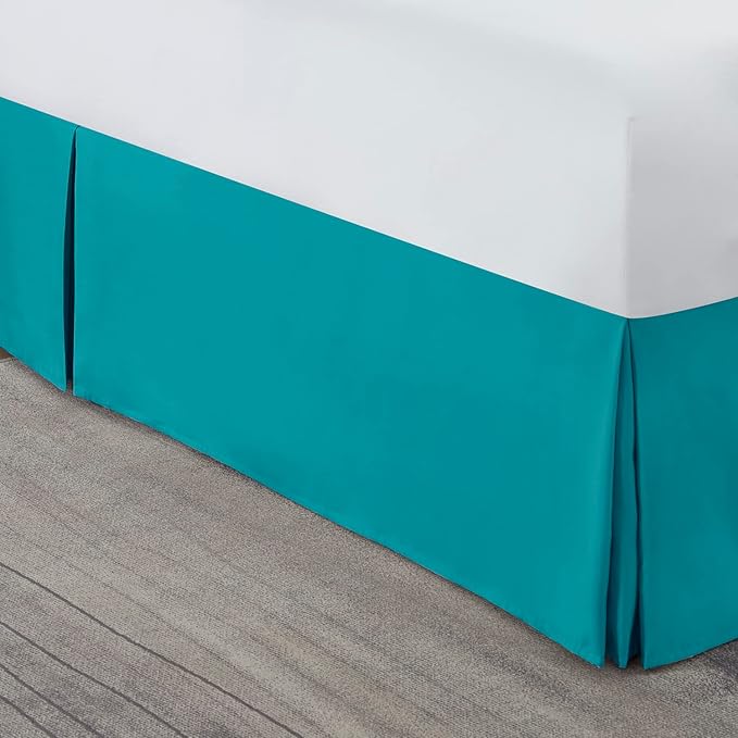 Nestl Teal Bed Skirt Queen Size - Queen Bed Skirt 14 Inch Drop - Brushed Microfiber Bed Skirts - Hotel Quality Pleated Bed Skirt - Shrinkage & Fade Resistant