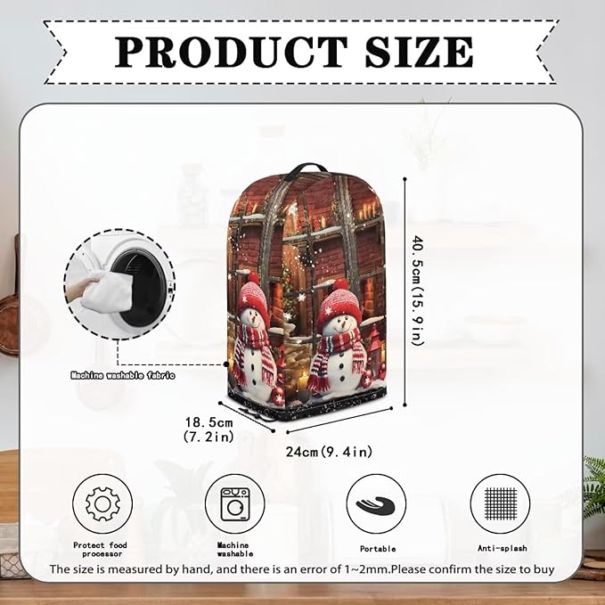Christmas Snowman Blender Dust Covers with Drawstring, Stand Mixer or Coffee Maker Appliance Cover, Anti Fingerprint Dust Proof Stain Resistant Blender Cover for Home Kitchen