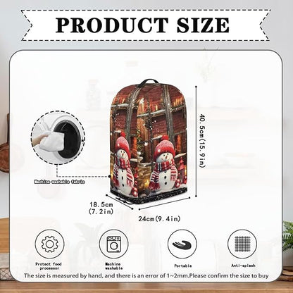 Christmas Snowman Blender Dust Covers with Drawstring, Stand Mixer or Coffee Maker Appliance Cover, Anti Fingerprint Dust Proof Stain Resistant Blender Cover for Home Kitchen