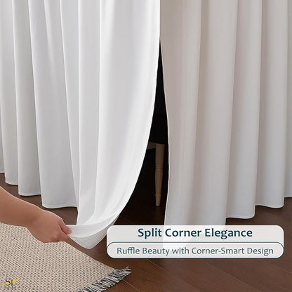 Shreem Linen Dorm Room Bed Skirt Twin XL 46 Inch Drop, 100% Microfiber Extra Long Bedskirt, White