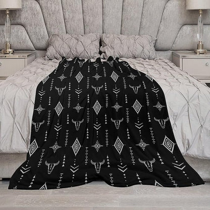 Southwest Blanket, Soft Native Tribal Vintage Abstract Ethnic Pattern Blanket Ethnic Aztec Print Throw Blanket for Couch Sofa 50"x60"